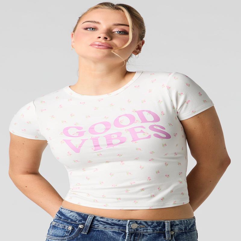 Graphic Printed Fitted T-Shirt