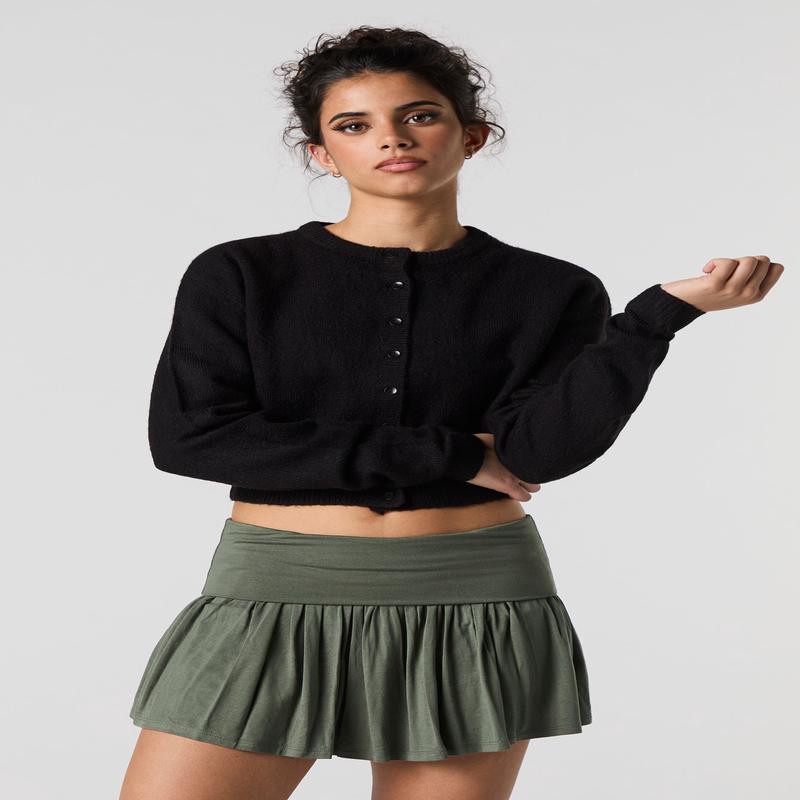 Minijupe-short  taille haute