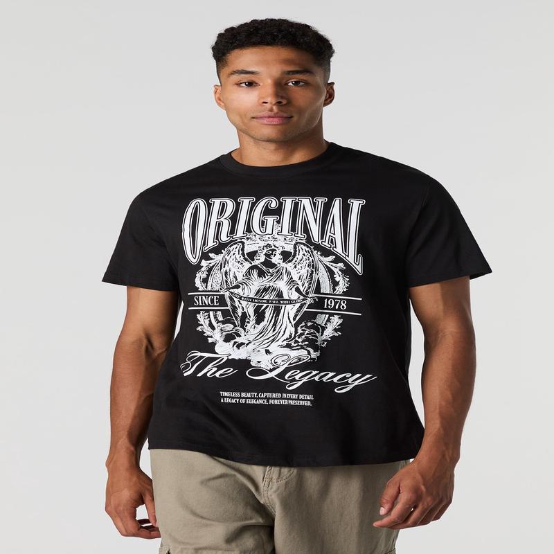 T-shirt carr  imprim Angel