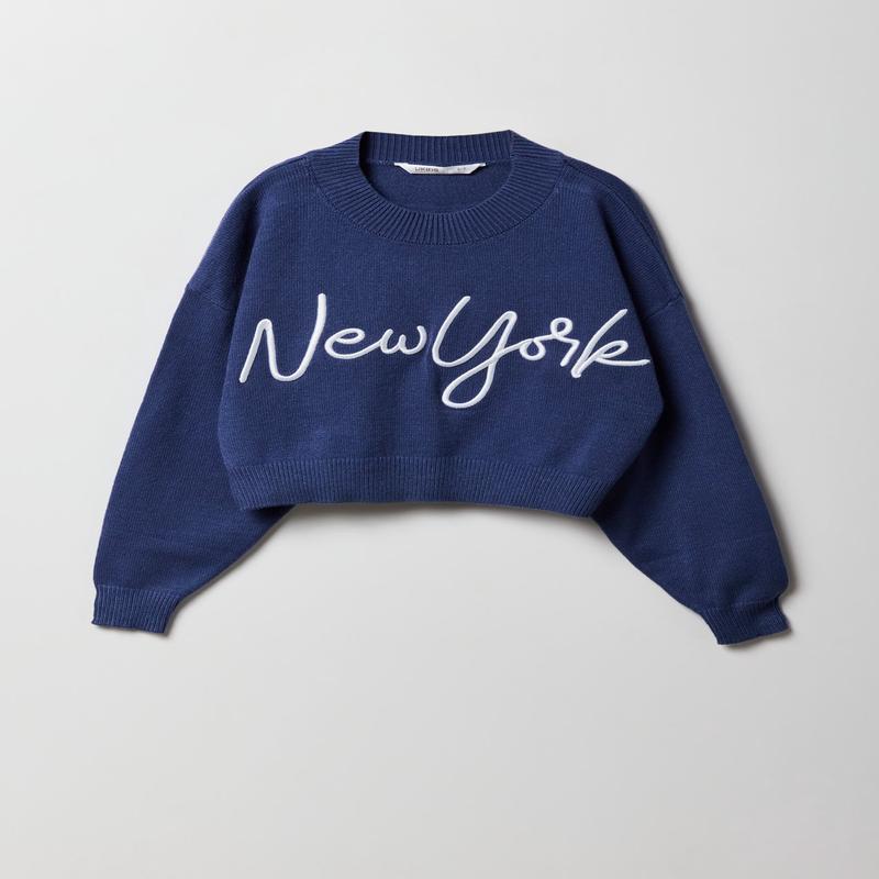 Girls Embroidered Knit Sweater