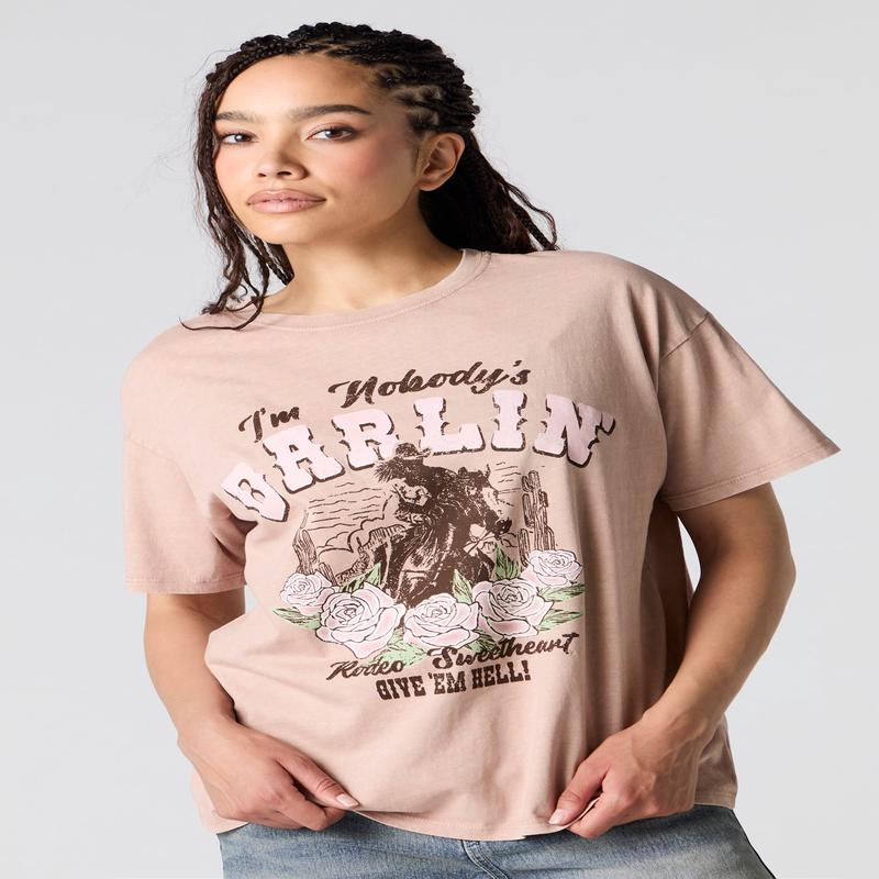Graphic Washed Boyfriend T-Shirt