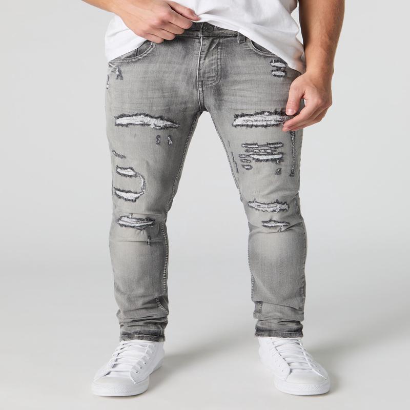 Jean ajust d'aspect us extensible dlav gris