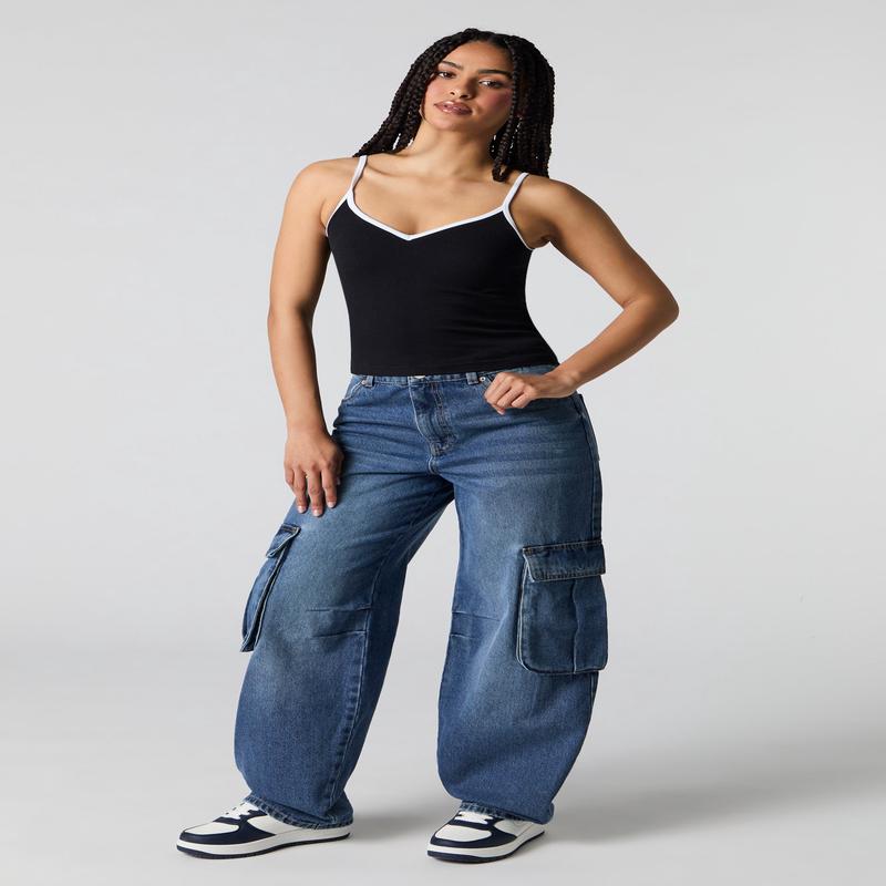 Low Rise Baggy Denim Cargo