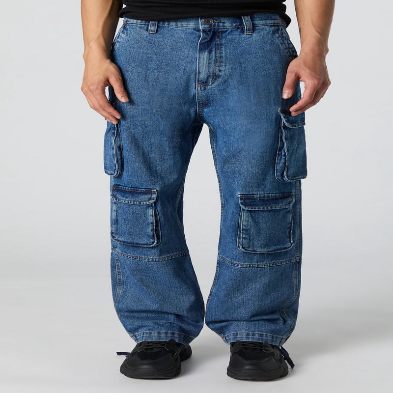 Multi Pocket Baggy Cargo Jean