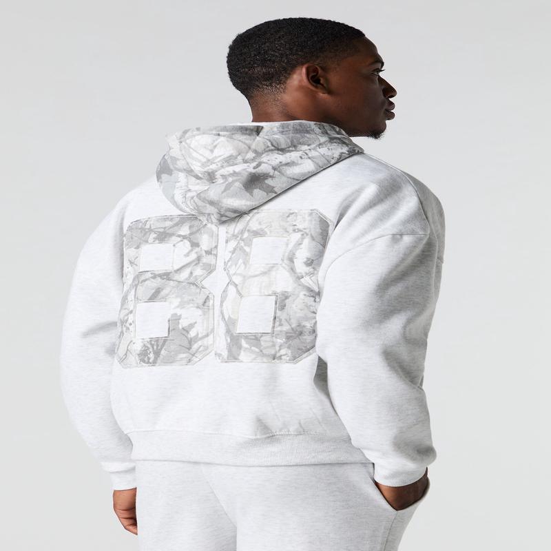 Camo Patch Boxy Fleece Hoodie