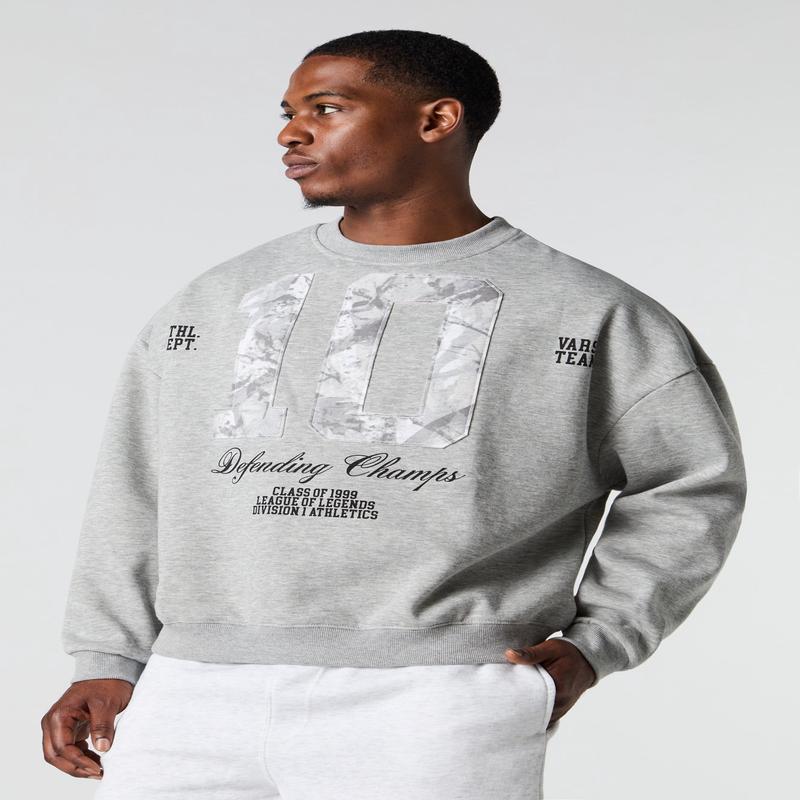 Camo Patch Boxy Fleece Sweatshirt