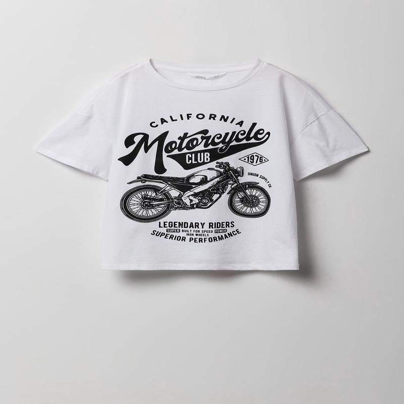 Girls Motorcycle Club Graphic Oversized T-Shirt