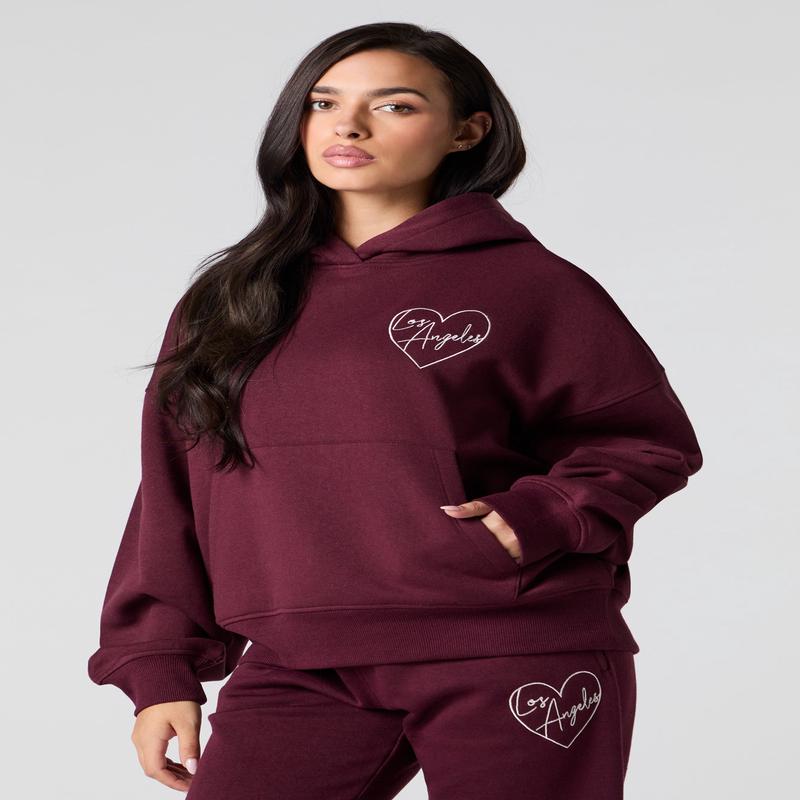 Haut  capuchon en molleton carr  broderie