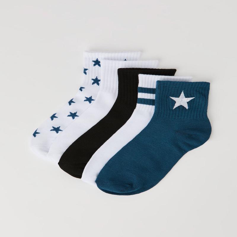 Embroidered Quarter Socks (5 Pack)
