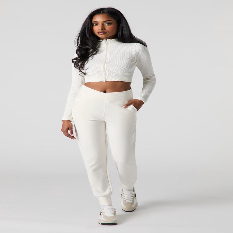 Jogger doux avec bande plie