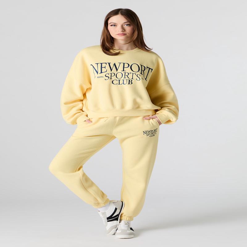 Jogger en molleton avec motif brod