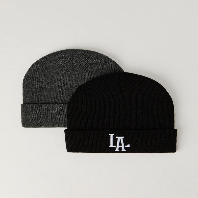 Kids LA Embroidered Beanie (2 Pack)