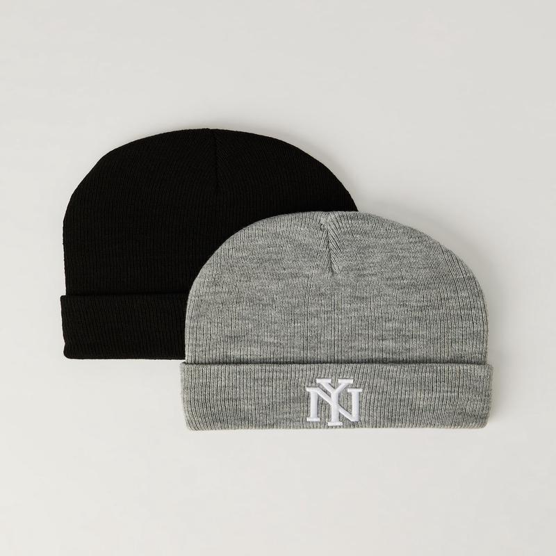 Kids NY Embroidered Beanie (2 Pack)