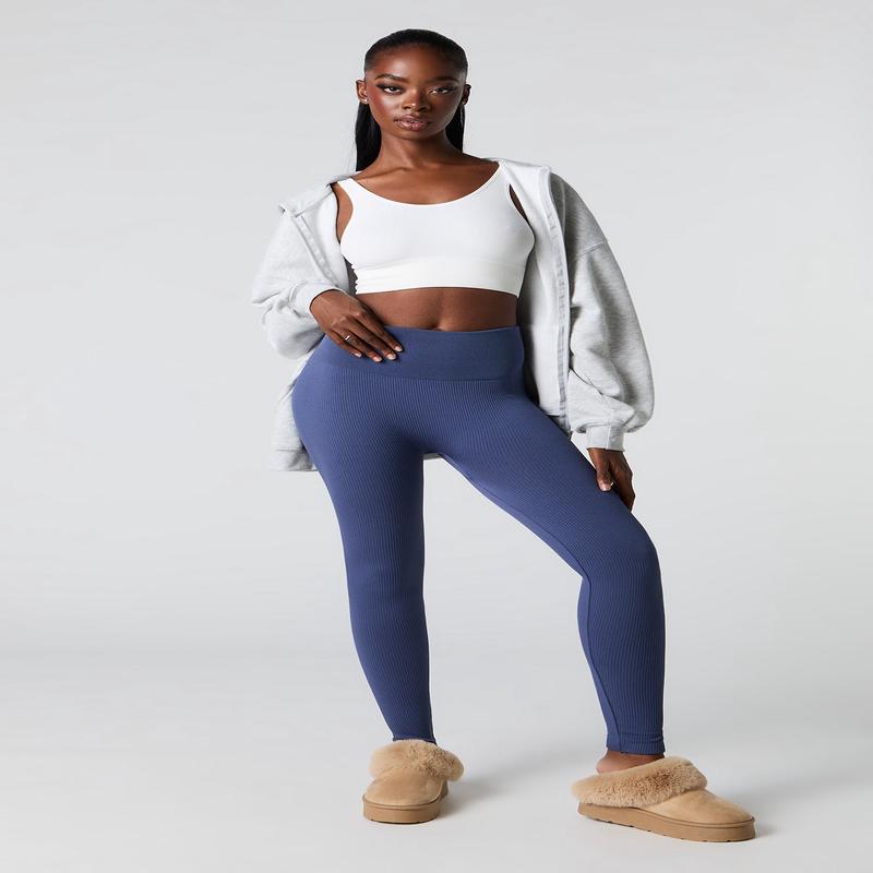 Ribbed High Rise Seamless Legging