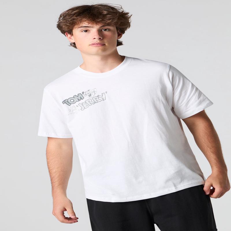 T-shirt  imprim de dessin Tom and Jerry