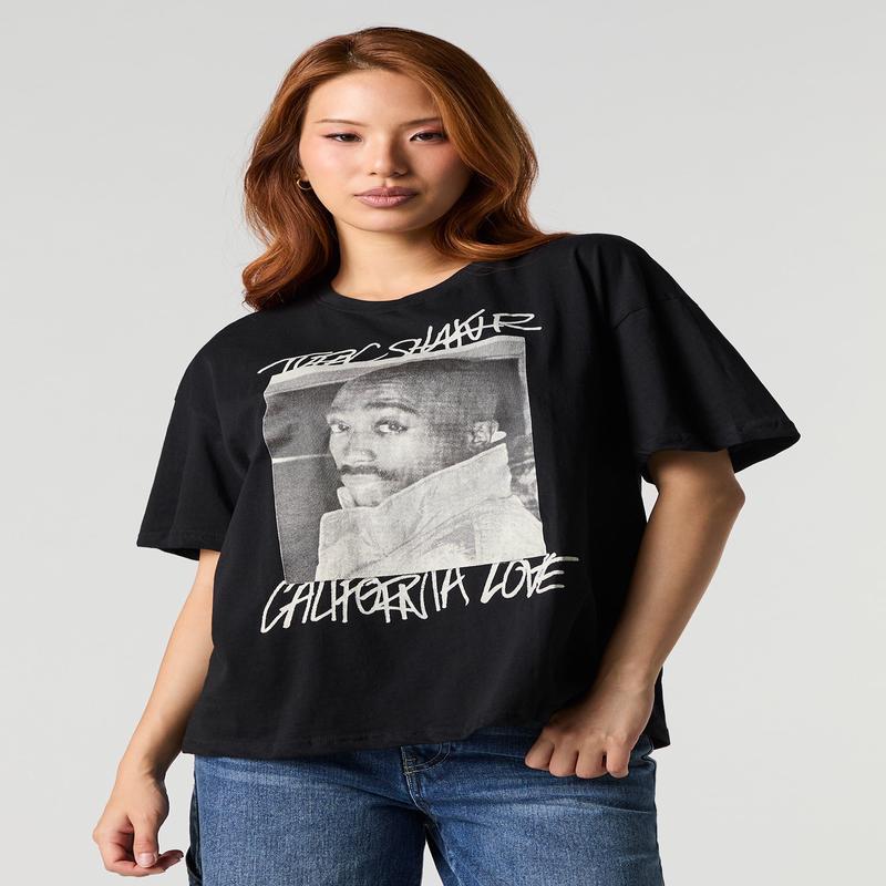 Tupac Cali Love Graphic Boyfriend T-Shirt