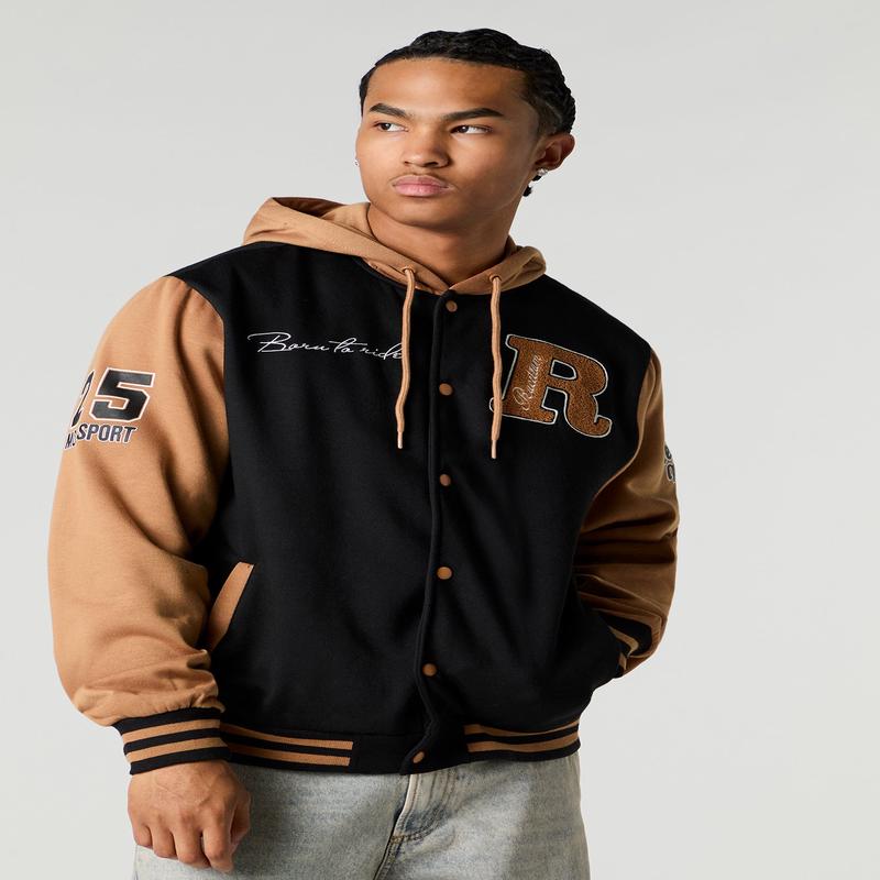 Blouson collgien  broderie en chenille Race Team