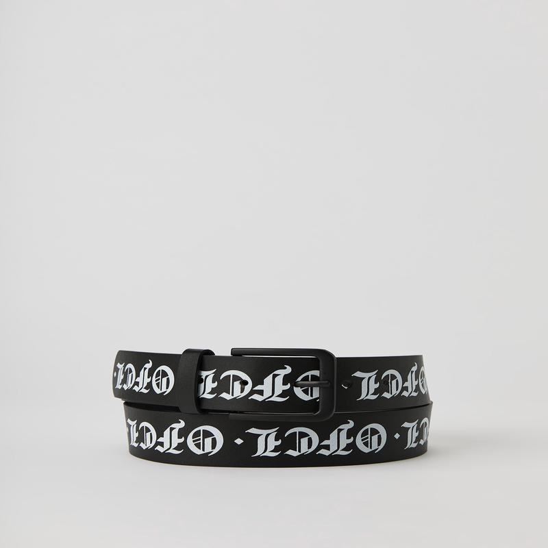 Gothic Text Faux Leather Belt