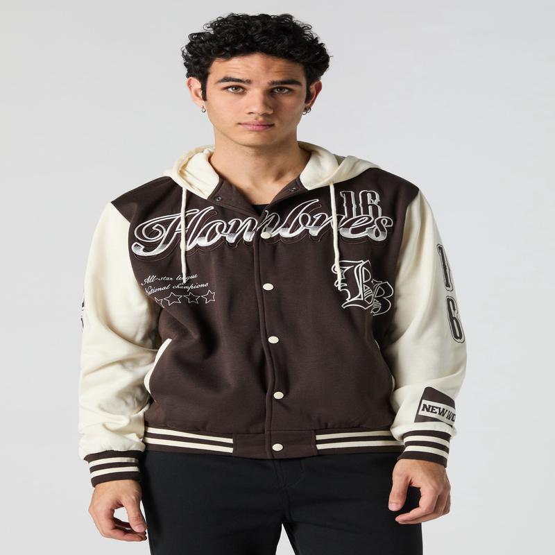 Hombres Embroidered Varsity Jacket