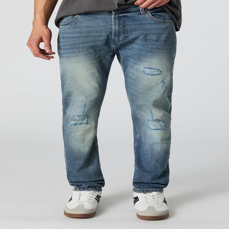 Jean mince extensible  effet d'usure lav moyen