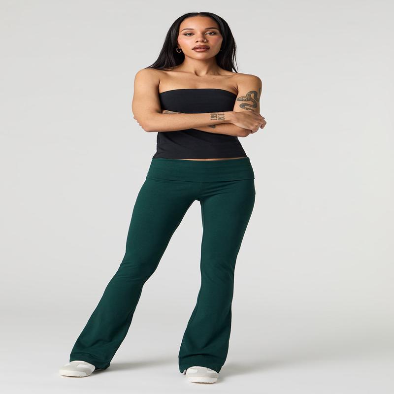 Legging  jambe vase avec taille replie