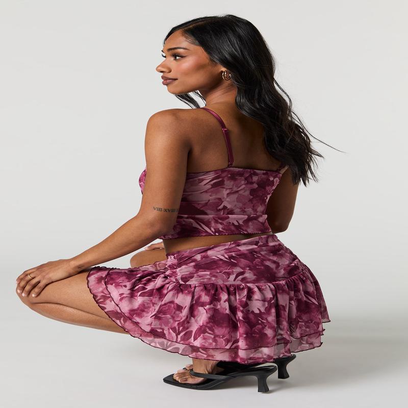 Mesh Flowy Mini Skort