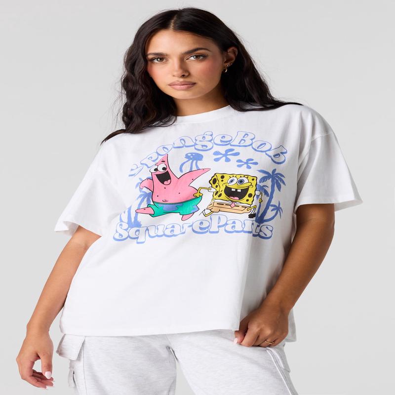T-shirt de coupe garonne  imprim SpongeBob