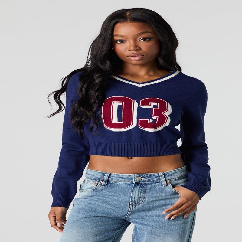 03 Jacquard Knit Cropped Sweater