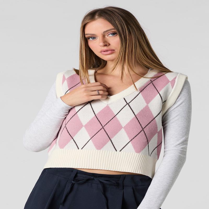 Argyle Knit Vest