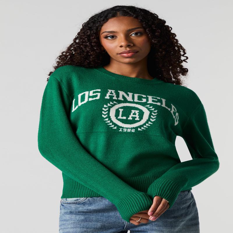 Chandail en tricot de jacquard  imprim City