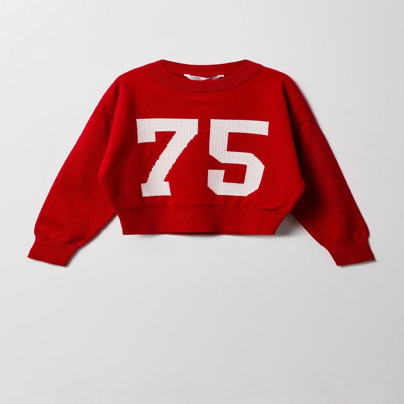 Girls Jacquard Knit Sweater