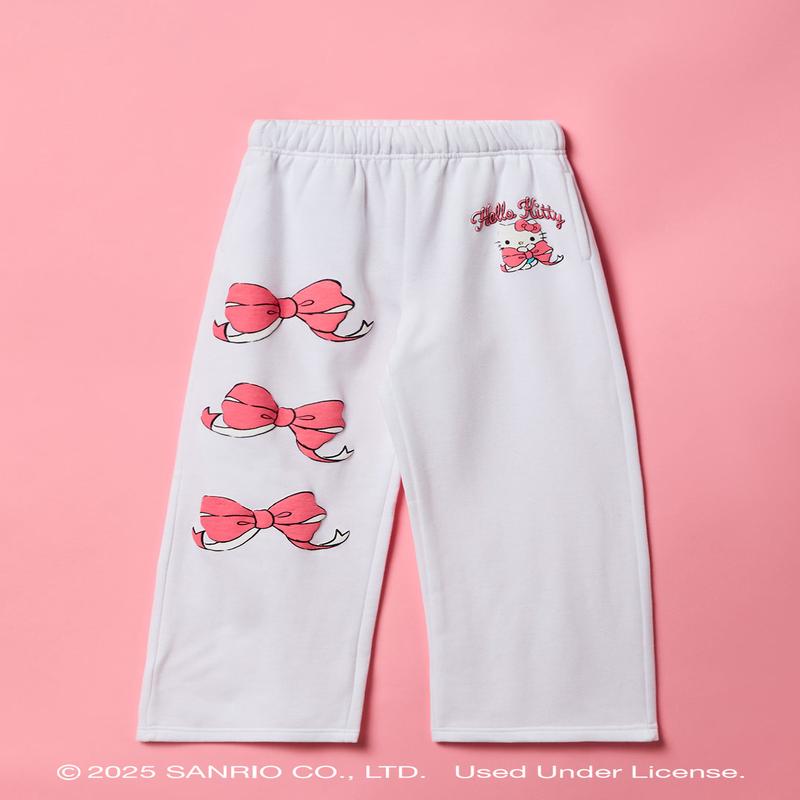 Hello Kitty Girls Puff Print Wide Leg Sweatpant
