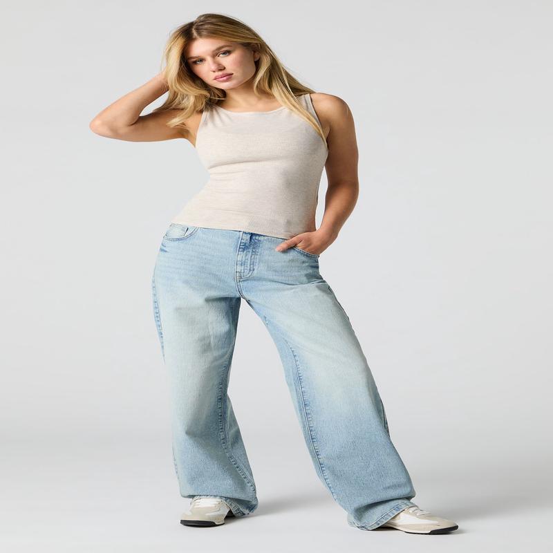 High Rise Wide Leg Light Jean