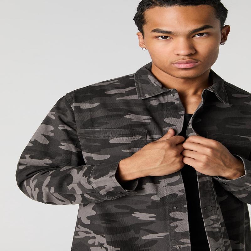 Jacket de camionneur en denim coupe carre