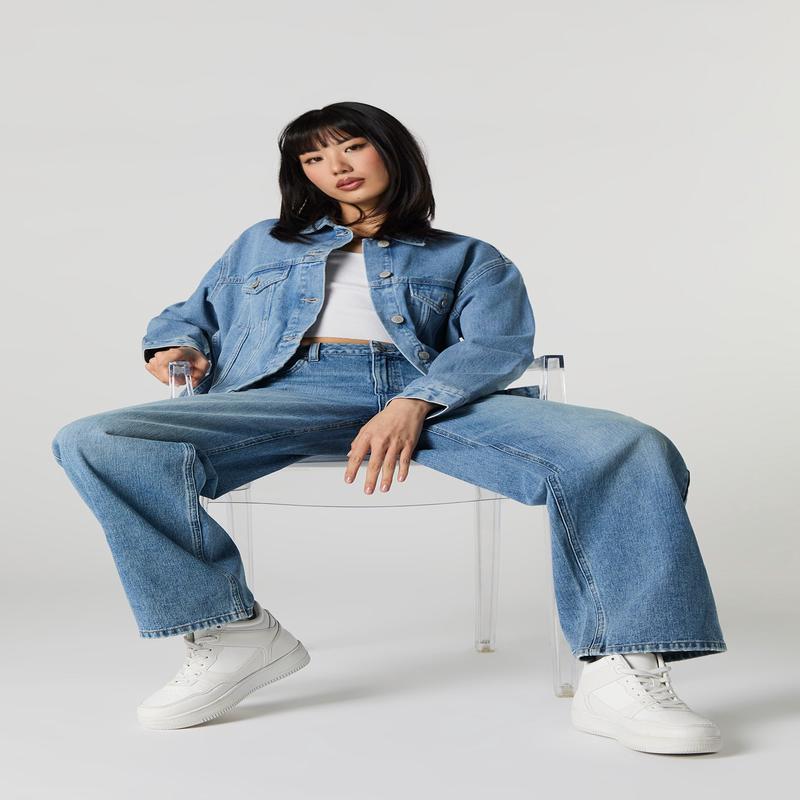 Jean baggy dlav moyen  taille basse