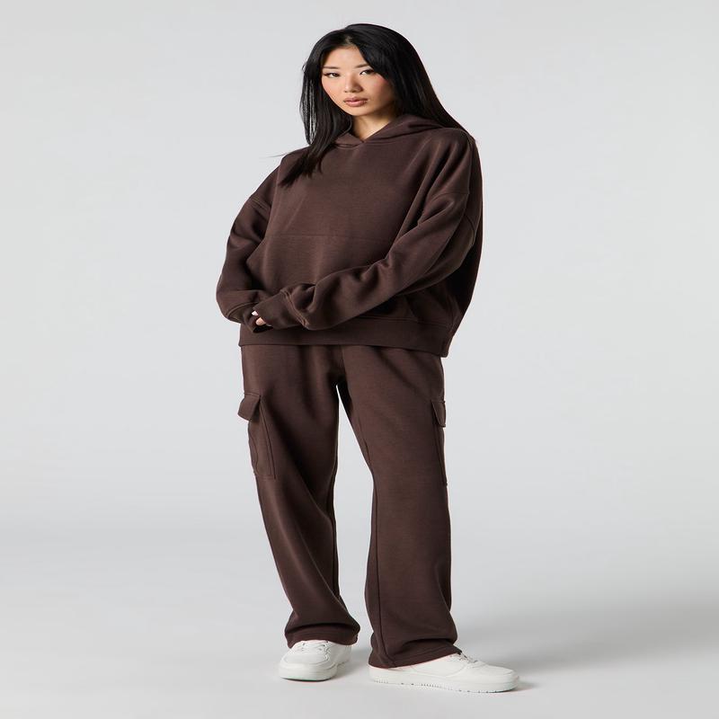 Jogger cargo en molleton  jambe large