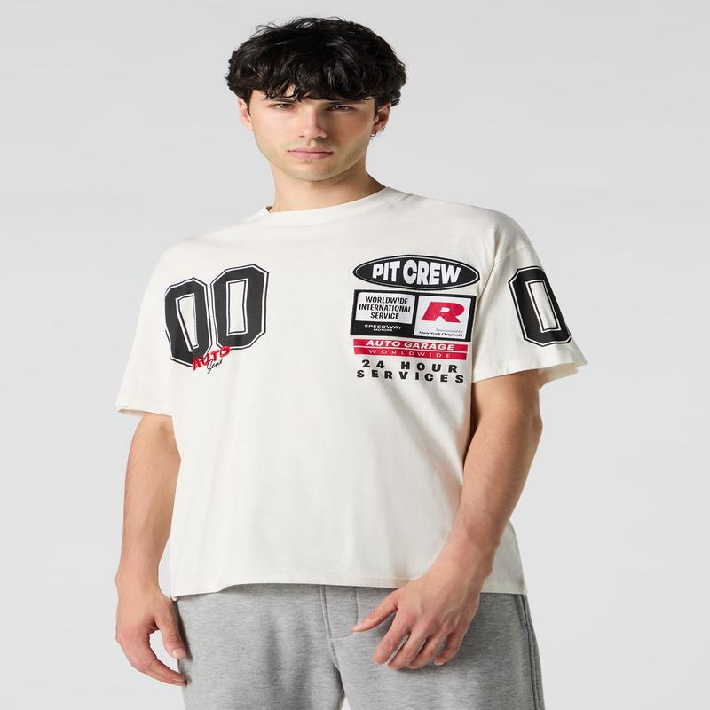 T-shirt avec motif brod Pit Crew