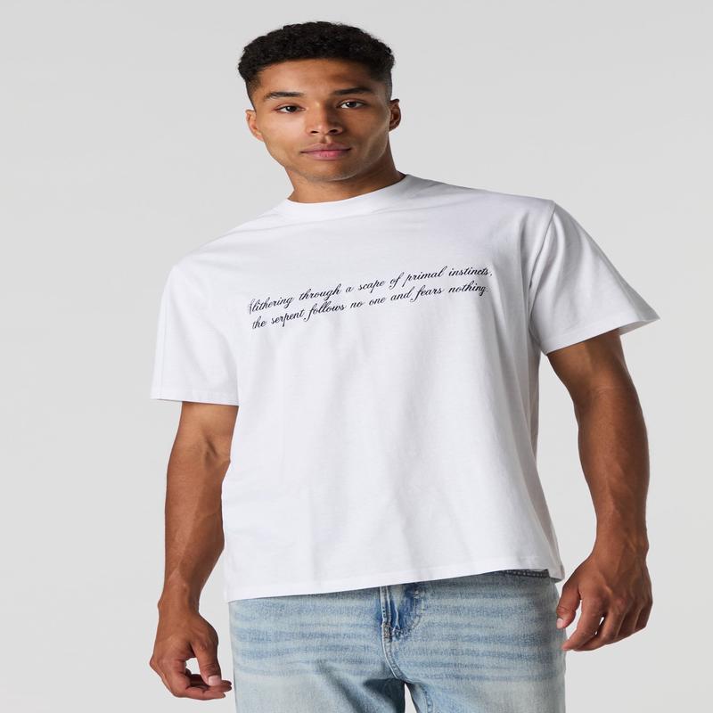 T-shirt  imprim Serpent en similicuir