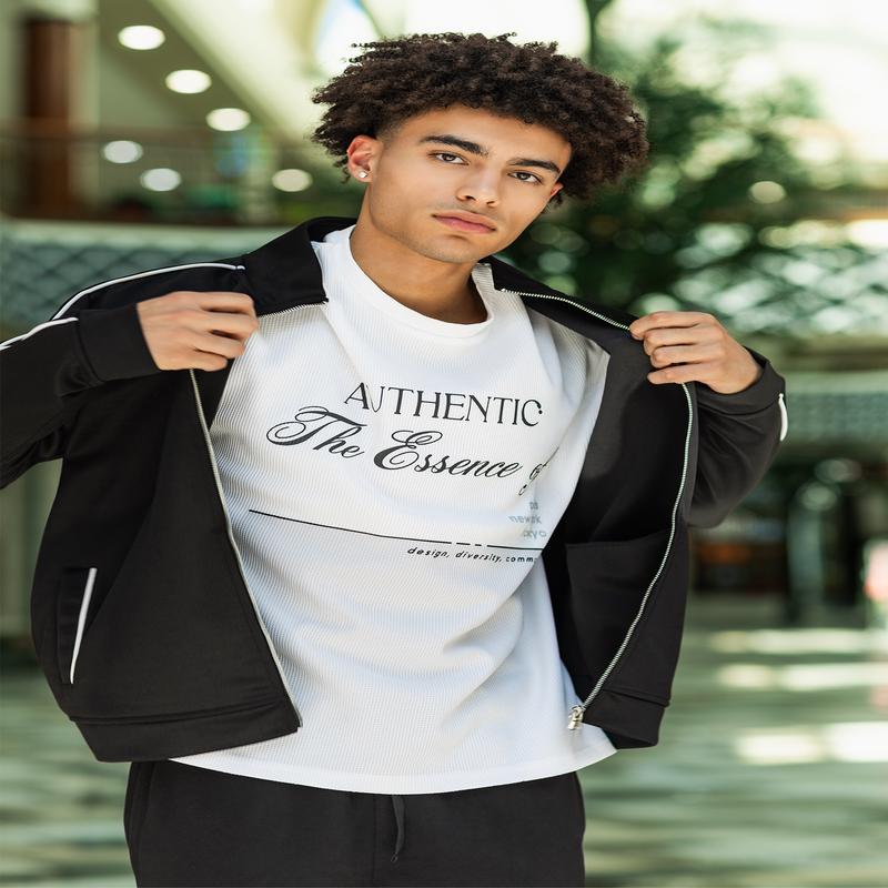 Authentic Graphic Textured T-Shirt