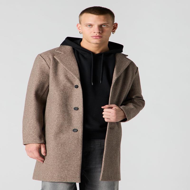 Button Front Peacoat