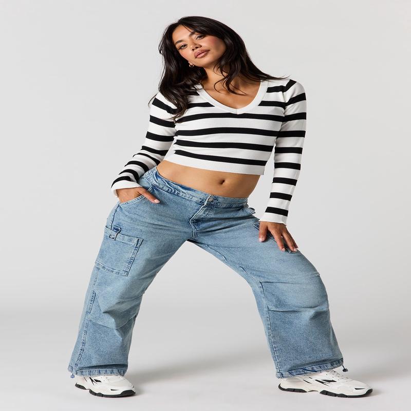 Denim Cargo Parachute Pant