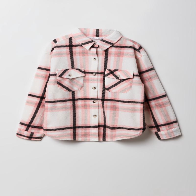 Girls Plaid Flannel Shacket