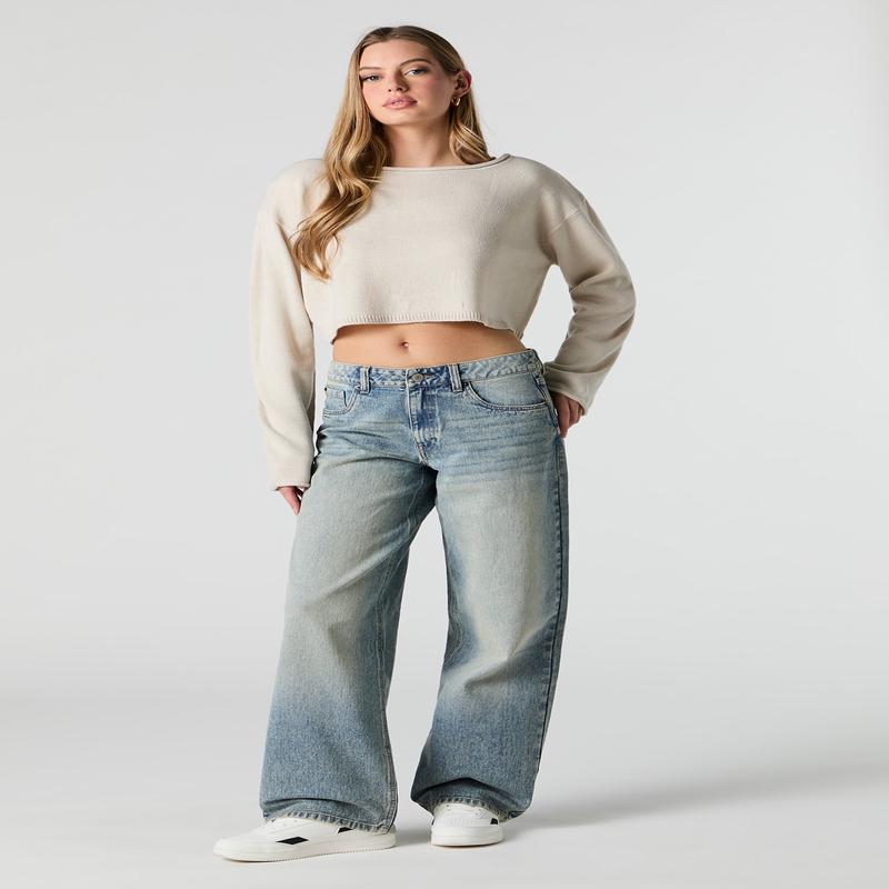 Jean rigide baggy taille basse lav moyen vintage