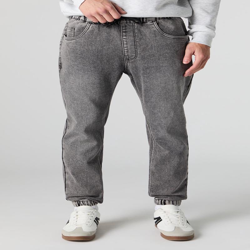 Jogger en denim  taille coulissante