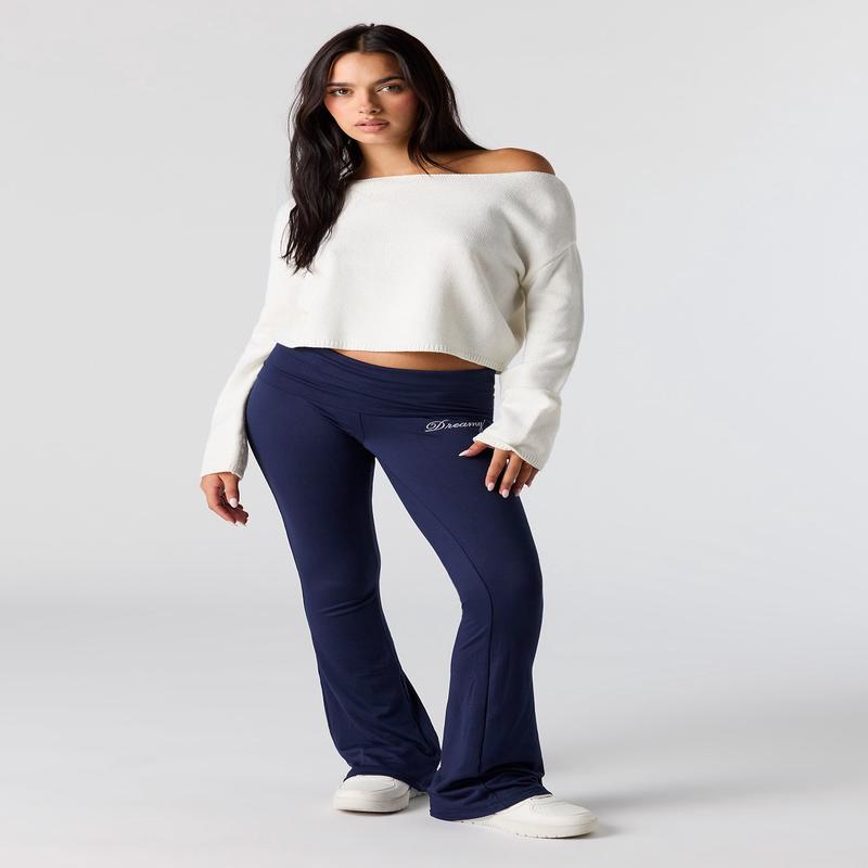 Legging  jambe vase avec motif brod