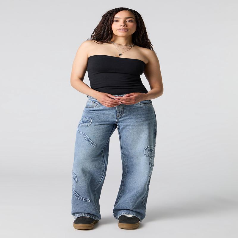 Low Rise Skater Jean with Bows