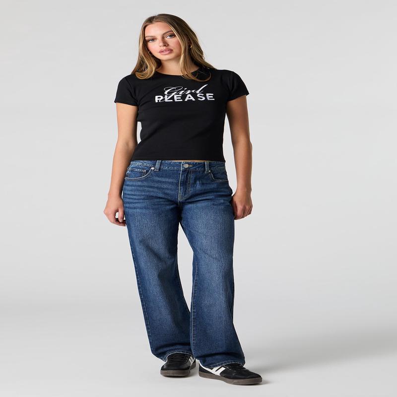 Low Rise Straight Dark Jean