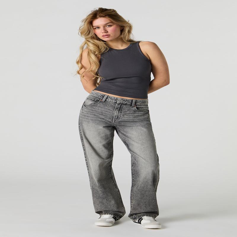 Low Rise Straight Grey Jean