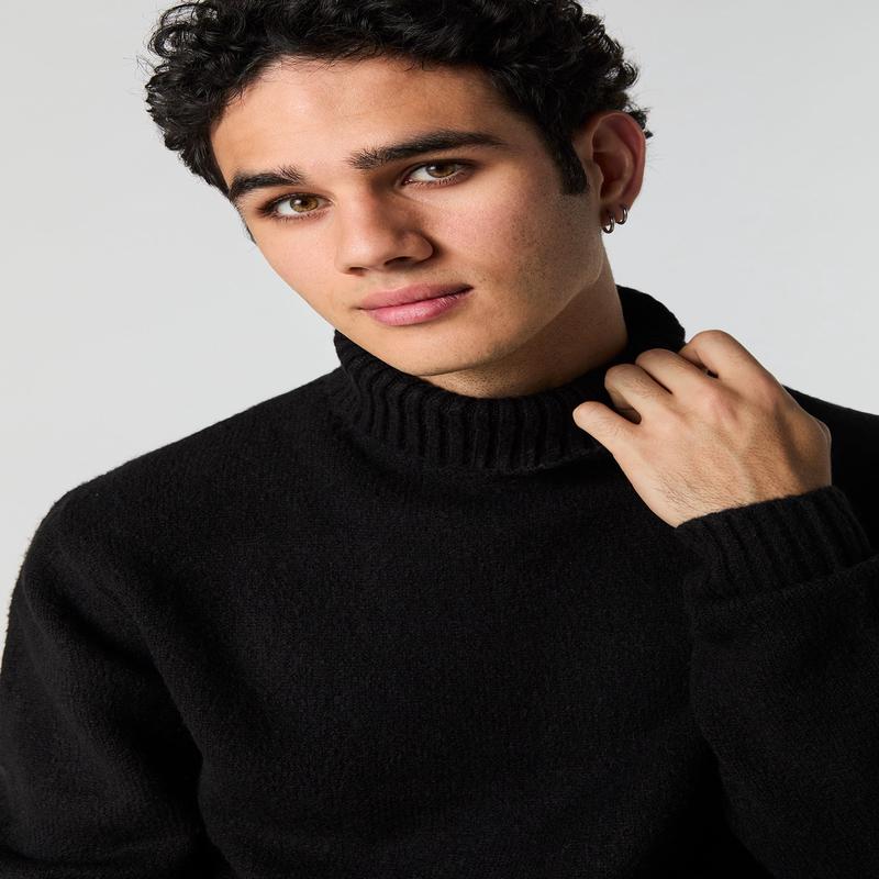 Mossy Knit Turtleneck Sweater