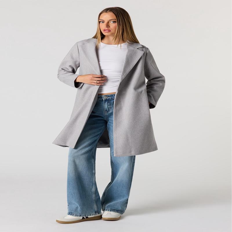 One Button Long Line Coat